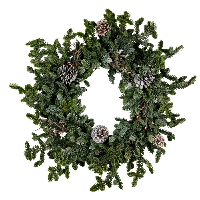 PINNACLE Pine Wreath With Pinecones - Green