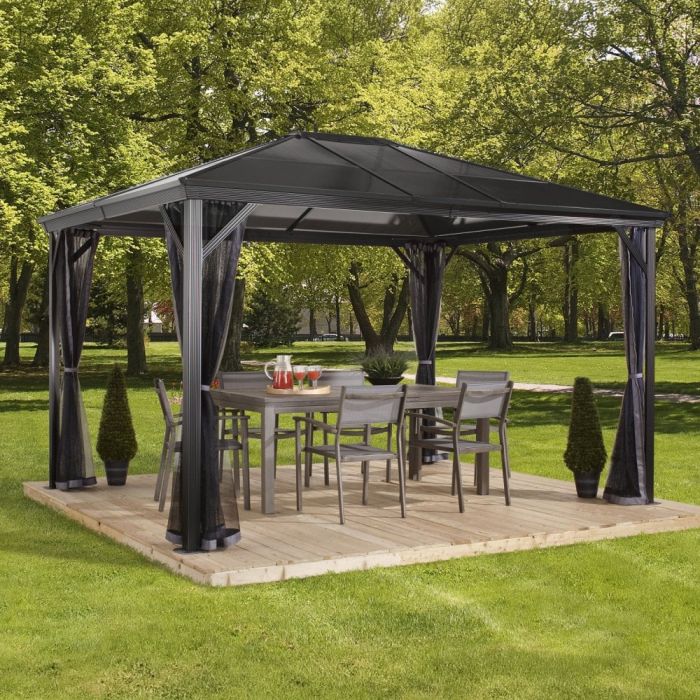 VERELLO Sojag Gazebo Aluminum Rustproof Frame Dark Grey - 3mx4.3m
