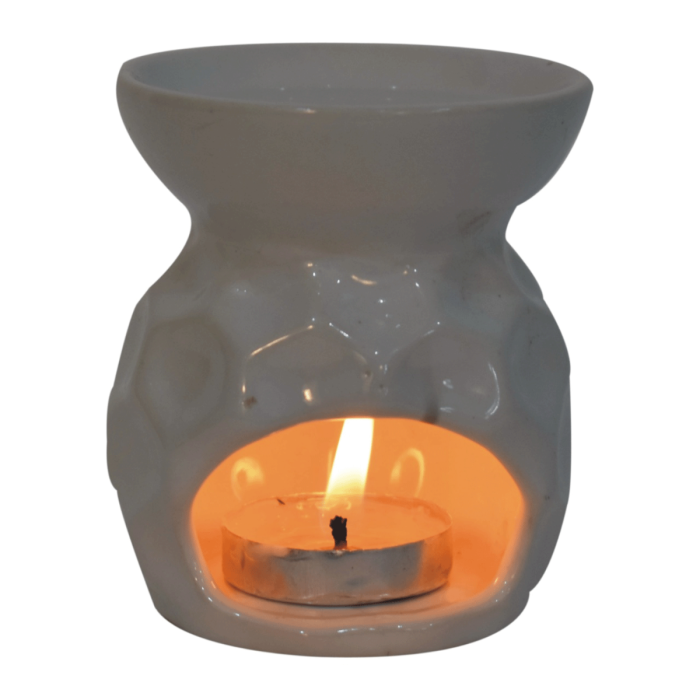 White Ceramic Oil Burner Set - Jasmine, Cinammon and Citonella