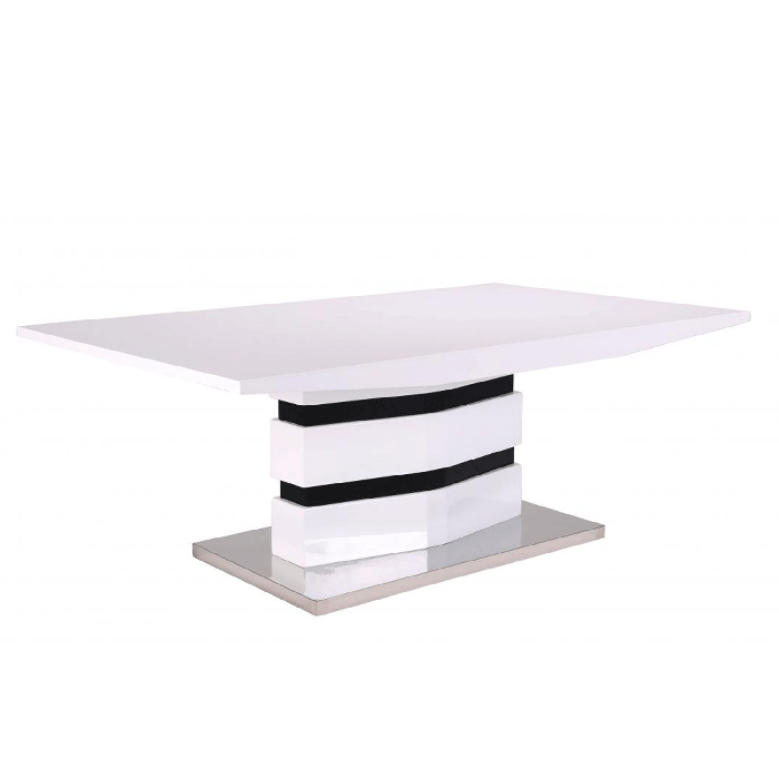 Sleek Simplicity Cardigan High Gloss Coffee Table in White and Black