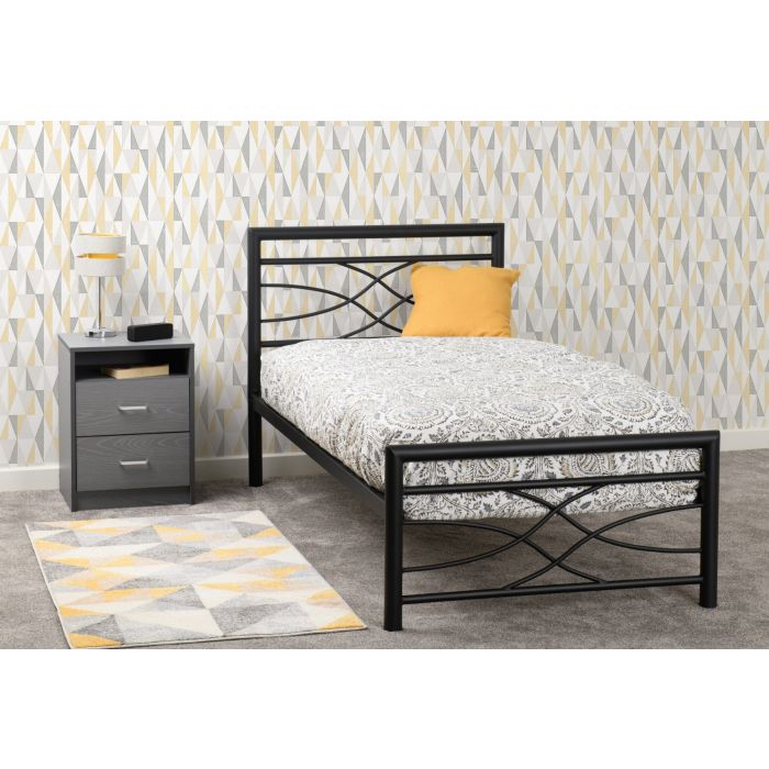Kelly 3ft Single Bed - Black