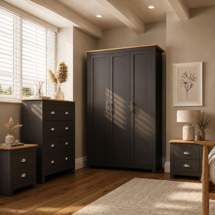 LEVIS 3 Door Wardrobe Set 4 Piece - Slate Blue