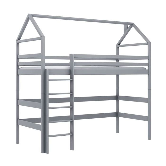 Ajax Siena Wooden Loft Bed with Foam/Bonnell Mattress - Grey