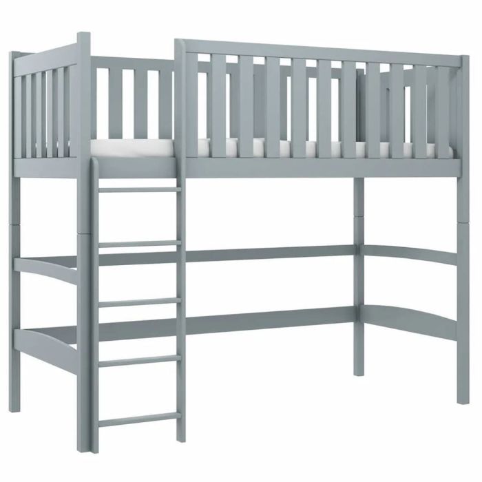 Everett Felix Wooden Loft Bed with Foam/Bonnell Mattress - Grey