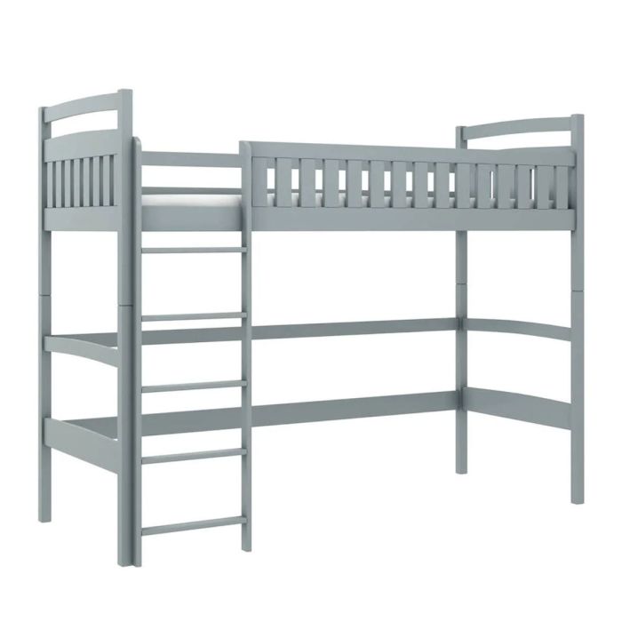 Winston Knox Wooden Loft Bed with Foam Mattress - Grey
