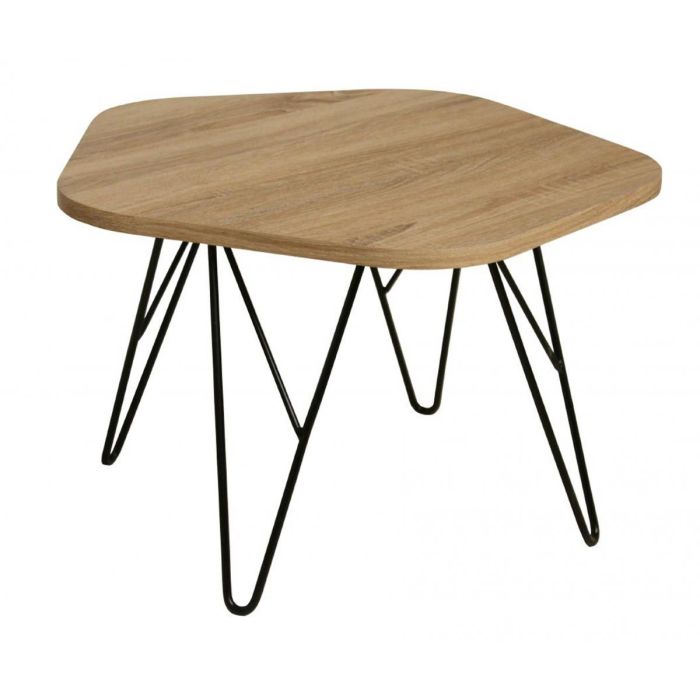 Scottsdale Natural Charm Square Coffee Table with Black Metal Legs - Oak