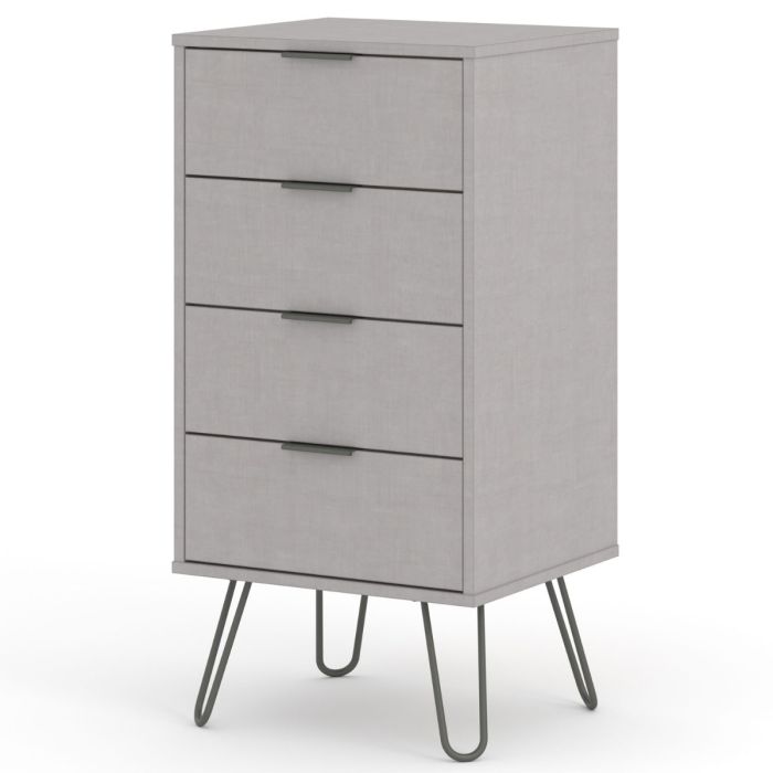 Grey Chest of Drawers - ARTA Tallboy Small Chest 4 Drawers