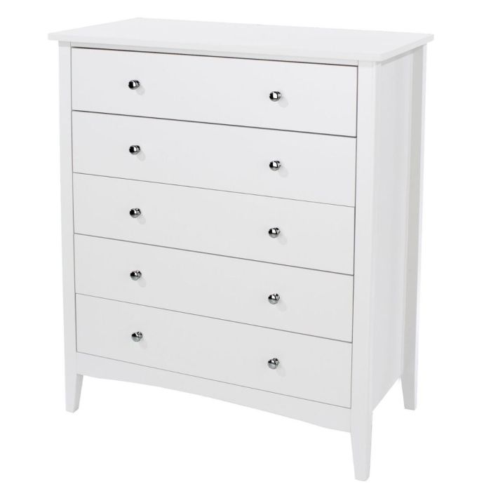 White Chest of Drawers - CASCAIS Medium Chest 5 Drawers