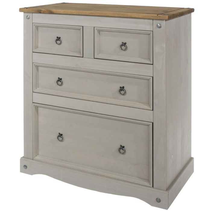Grey Chest of Drawers - CECILIA Large Chest 4 Drawers