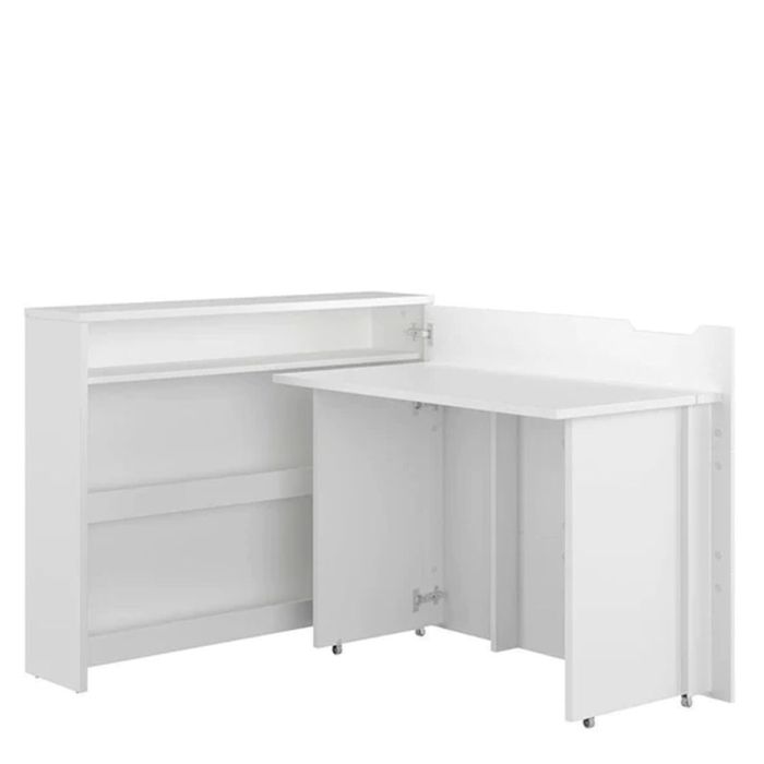 Work Concept Convertible Secret Desk With Storage White Gloss - Right