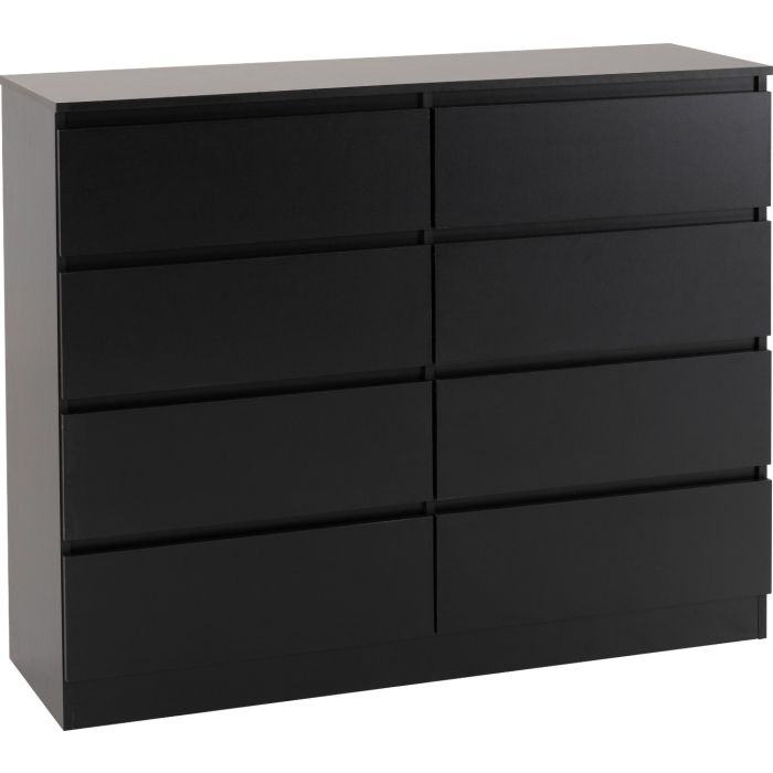 Black Chest of Drawers - MALDEN Large Chest 8 Drawers