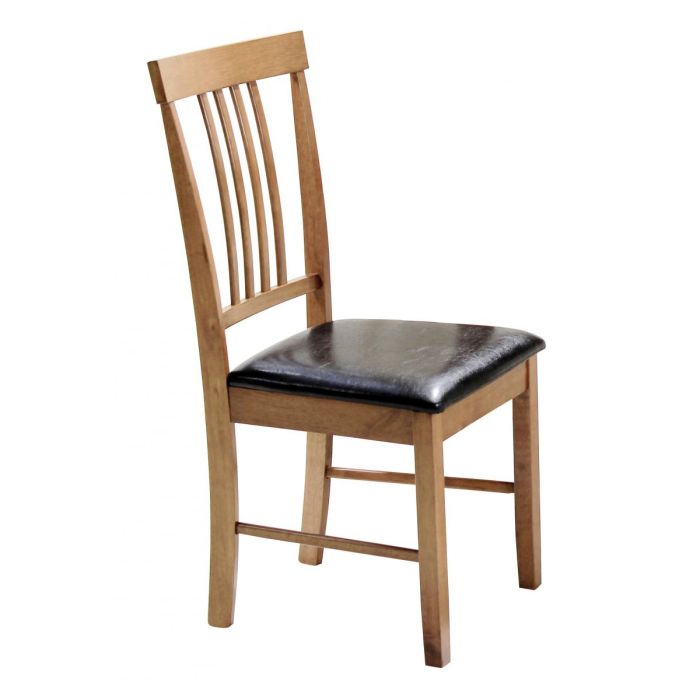 Roseville Decent Decor Dining Chairs Set of 2 with PU Seating in Oak