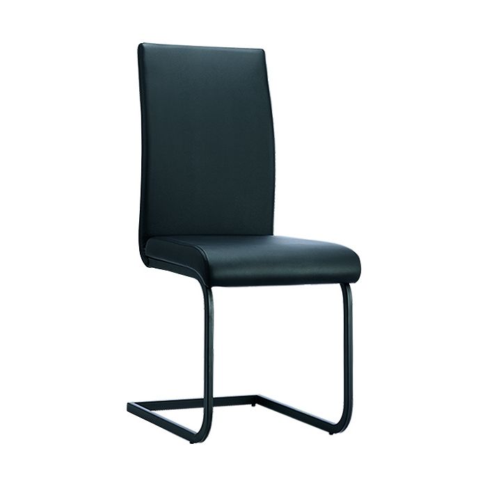 Andalusia Set of 4 Leather Effect Dining Chairs Elegant Comfort with Solid Metal Legs in Black