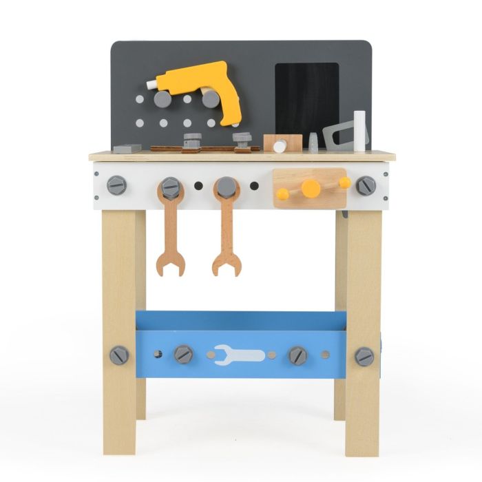 Wooden Toddler Workbench Playset with Pegboard and Storage Shelf