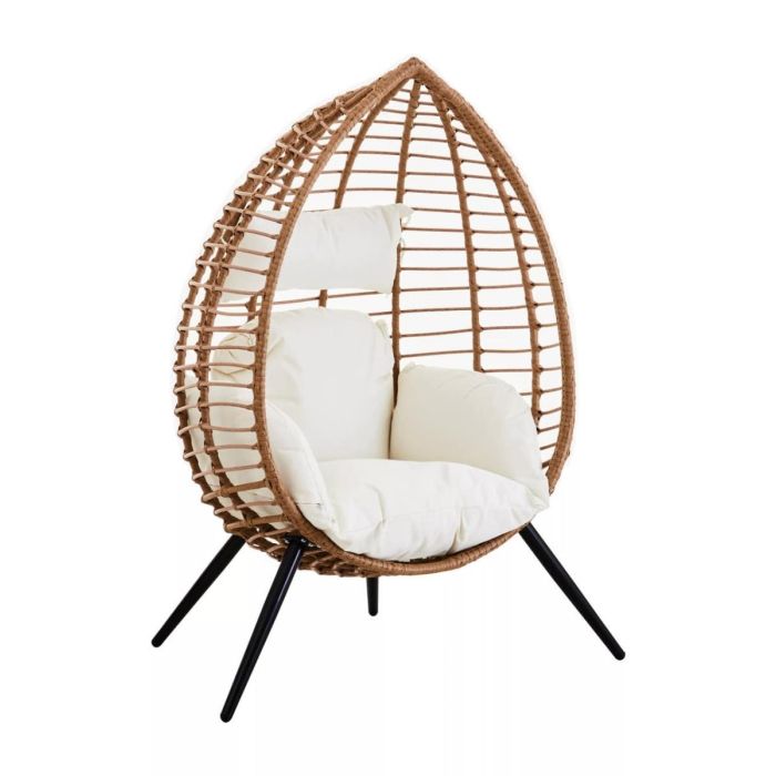 NAVAGIO Natural Rattan Effect Chair - Brown
