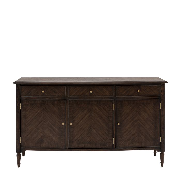WHITCOMBE 3 Door 3 Drawer Sideboard - Dark Oak