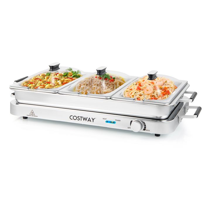 Portable Electric Buffet Server 2 in 1 Electric Warming Tray