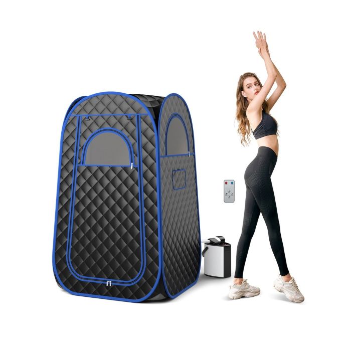 Steam Tent - Full Body Steam Sauna Tent with 3L Steam Generator for Single Person-Black