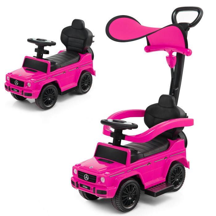 3-in-1 Baby Sliding Walker with Push Handle - Pink