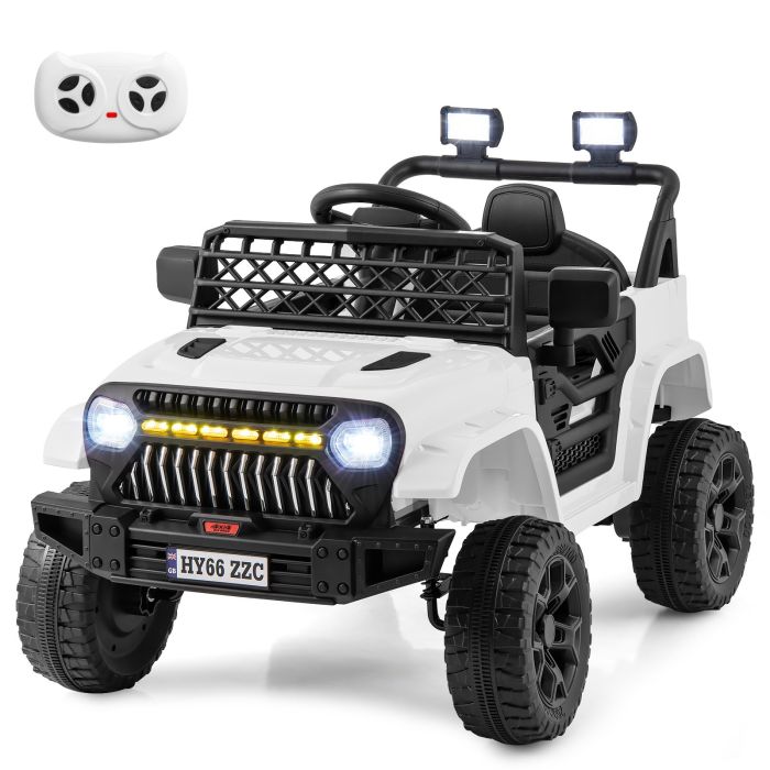 Kids Electric Car - 3 Speeds Battery Powered Kids Ride on Truck Car - White