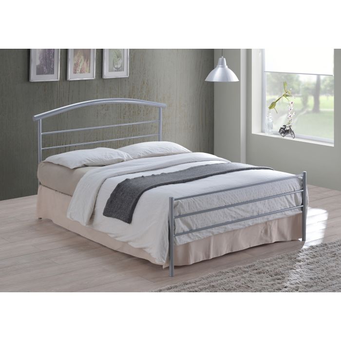 Single Bed - BRENOVA 3ft Metal Bed Silver