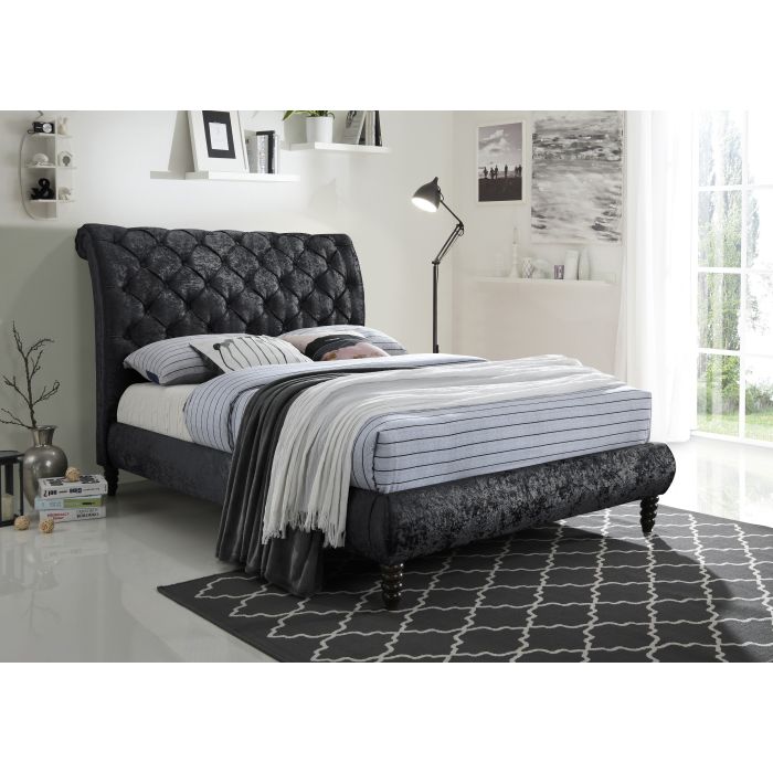 Kingsize Bed - VENOVIA 5ft Fabric Bed Black