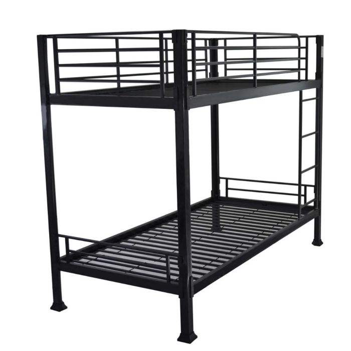 NOBRA Metal Single Bunk Bed Frame - Black