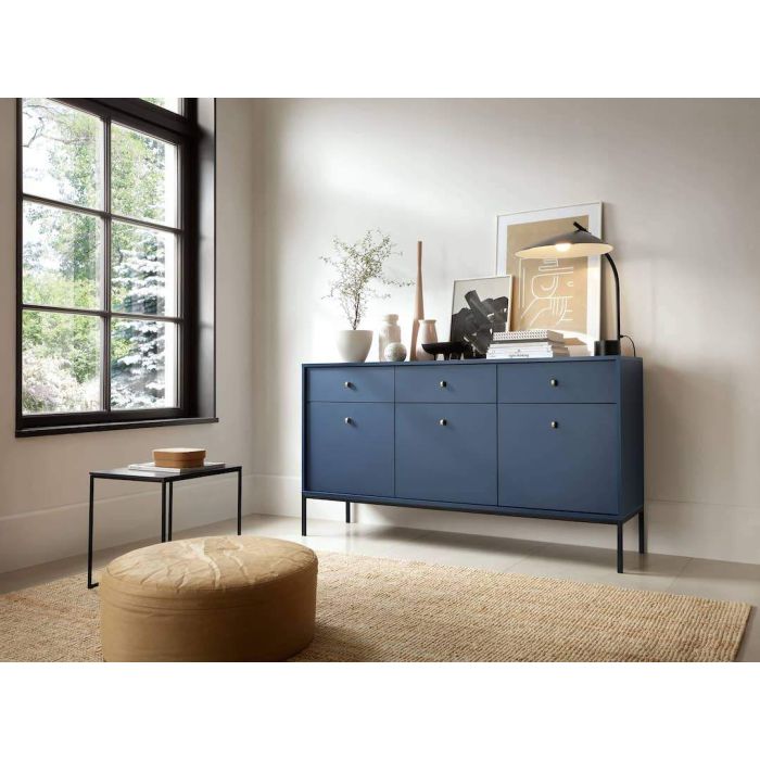 California Large Sideboard Cabinet - Navy Blue