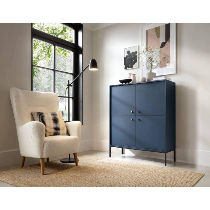 California Highboard Cabinet - Navy Blue