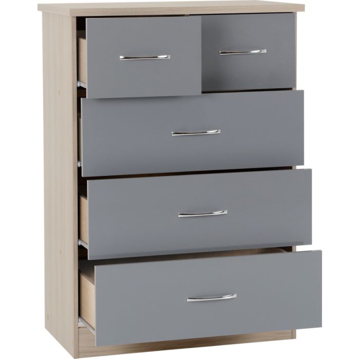 Grey Chest of Drawers - NEWBIGGIN IV Medium Chest 5 Drawers