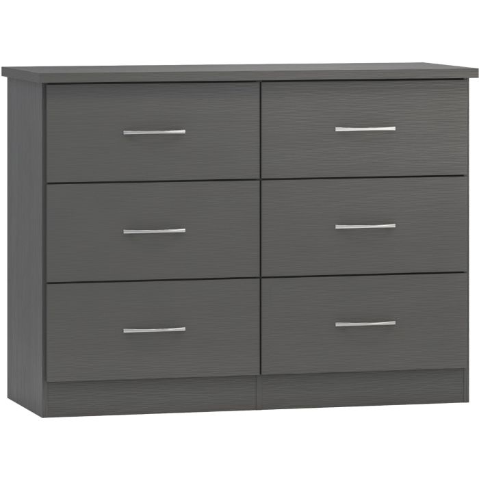 Grey Chest of Drawers - NEWBIGGIN VII Large Chest 6 Drawers