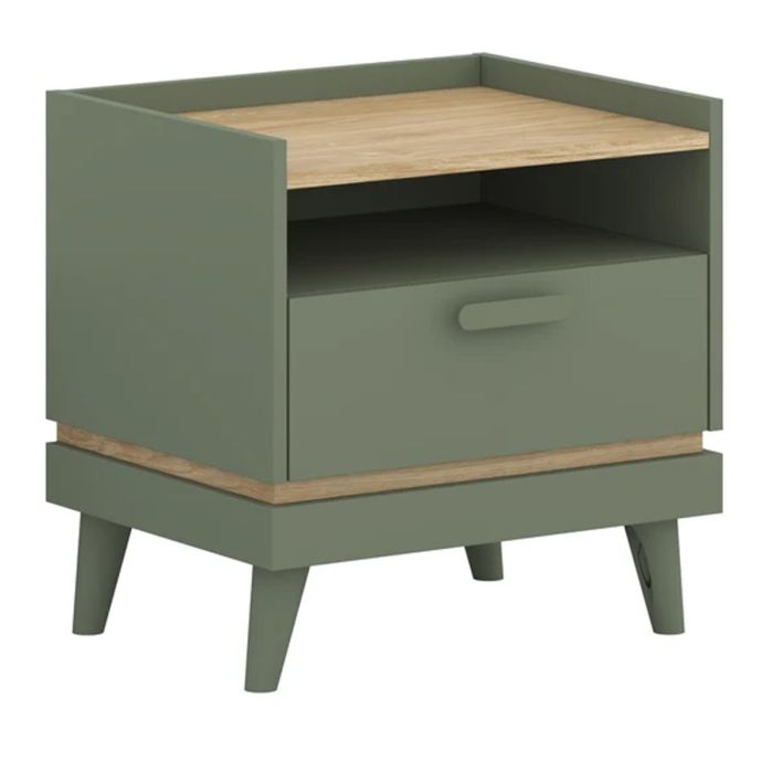 NORA Bedside Table with Drawer - Green