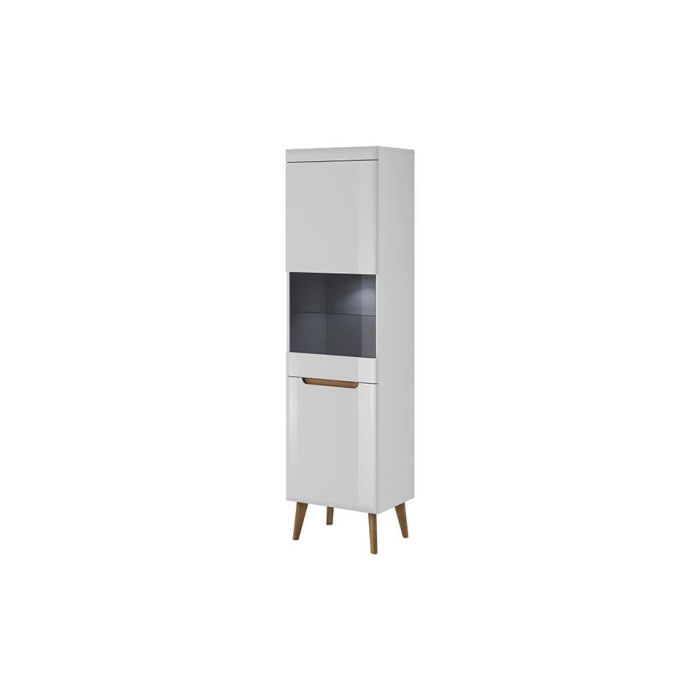 Serie Tall Display Cabinet - White Gloss