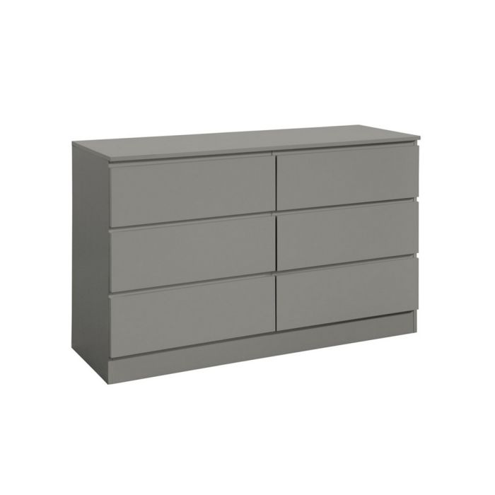 Grey Chest of Drawers - OPAL Large Chest 6 Drawers Double Chest