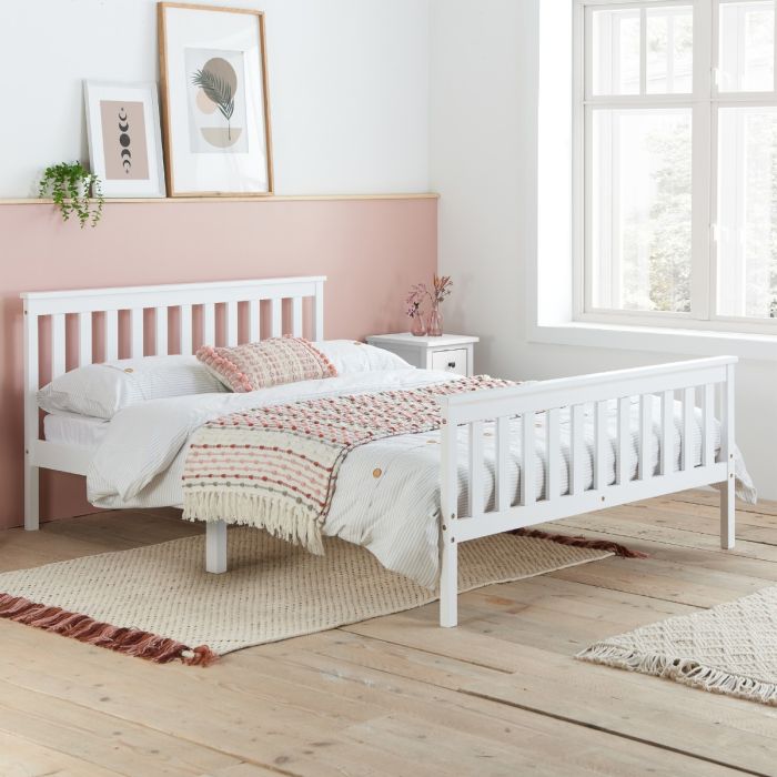 OXFORD White Pine Wood Bed - Small Double 4ft