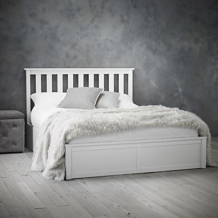 Oxford Wood Ottoman Storage Kingsize 5ft Bed - Grey