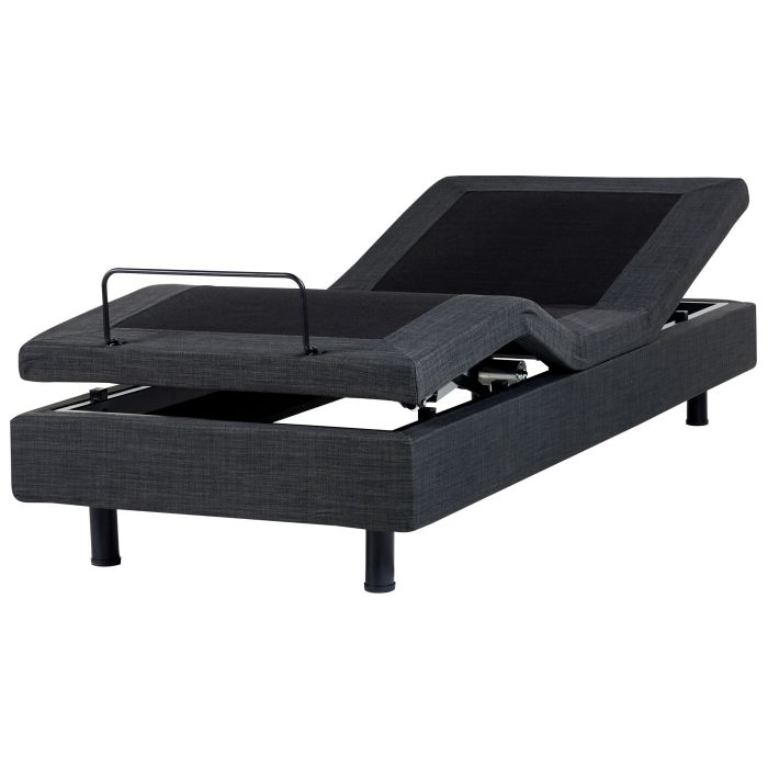 DEKU Adjustable Bed without Headboard Fabric 90 x 200 cm (EU Single) Dark Grey