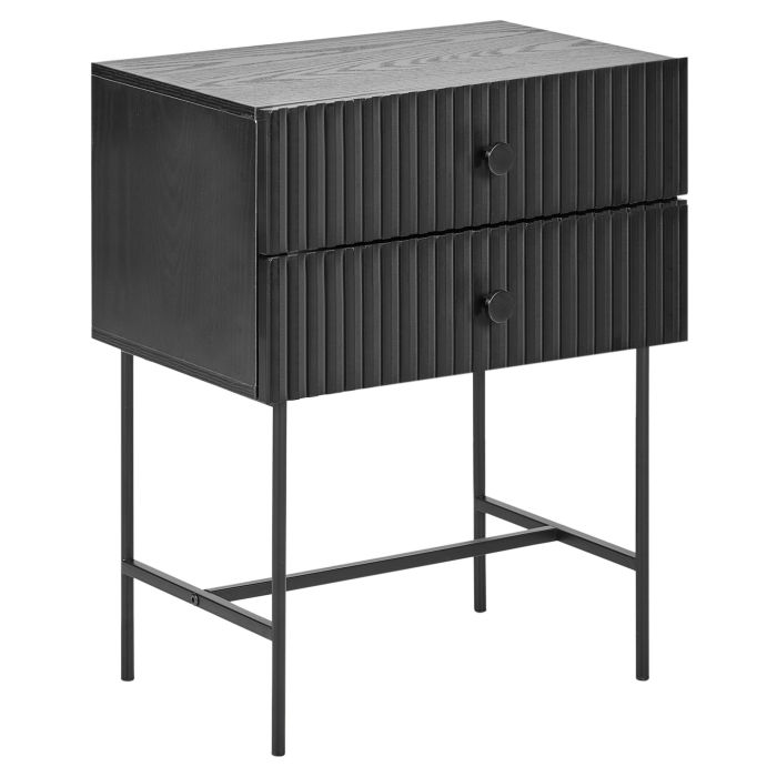 2 Drawer Bedside Table COVENTRY Black