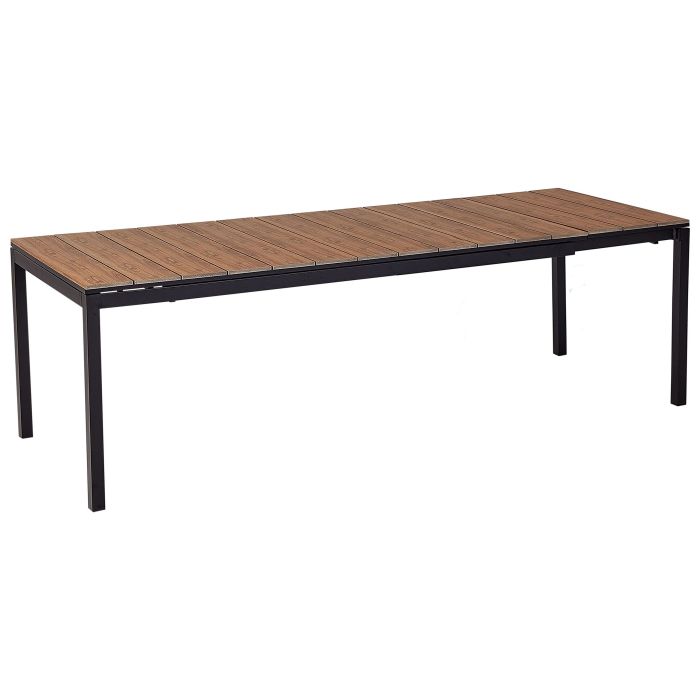 Extending Aluminium Garden Dining Table 198/248 x 90 cm Light Wood TOFANE