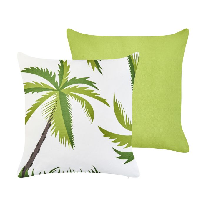 SEAISDE Set of 2 Outdoor Cushions Plant Pattern 45 x 45 cm Green