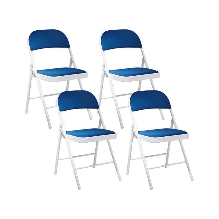 Set of 4 Folding Chairs SPARKS Blue