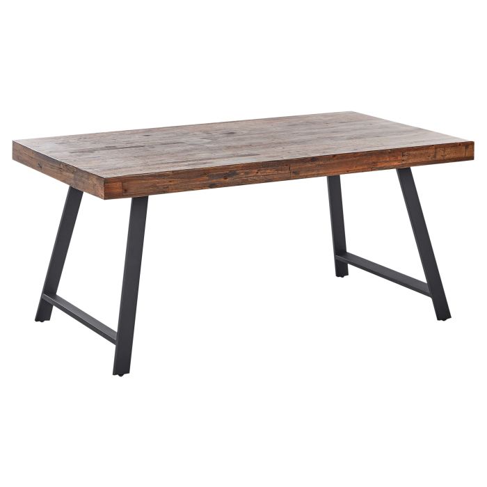 Dining Table WARTON Dark Brown 160 cm 90 cm Pine Wood