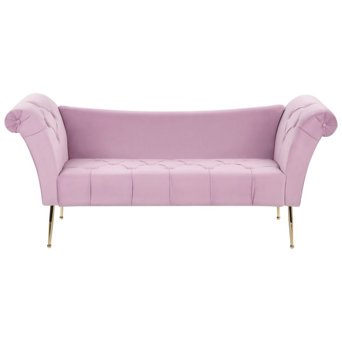 Velvet Chaise Lounge Light Violet NANTILLY