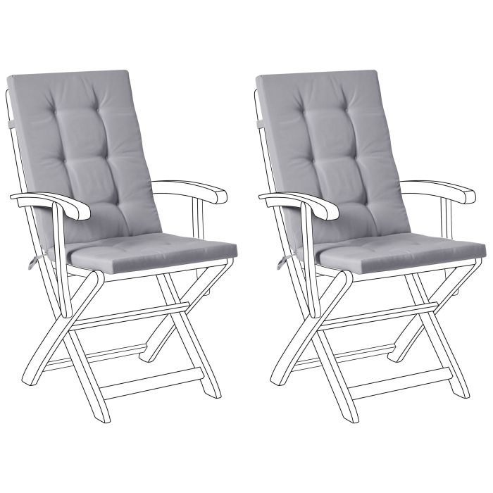 APLOR Set of 2 Garden Back Seat Cushions - Light Grey