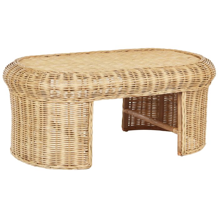 Rattan Garden Coffee Table 96 x 60 cm Natural LIVADEIA