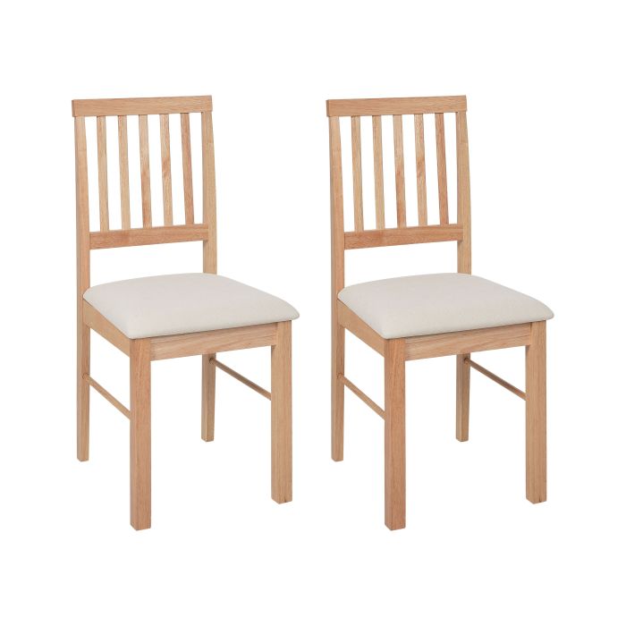 Set of 2 Dining Chairs ORONO Wood Light Brown