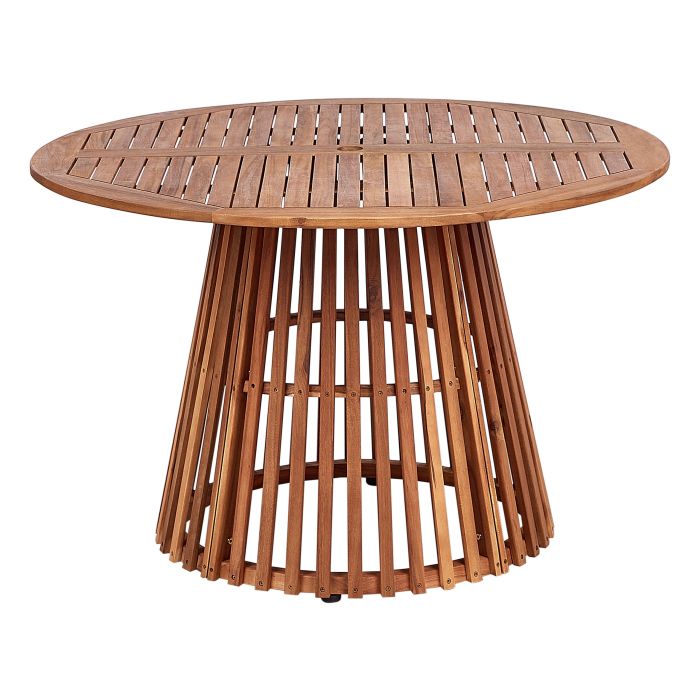Acacia Garden Dining Table Diameter 120 cm Light Wood AGELLO