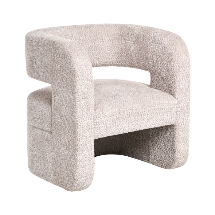 WEFTON Chenille Fabric Armchair - Beige
