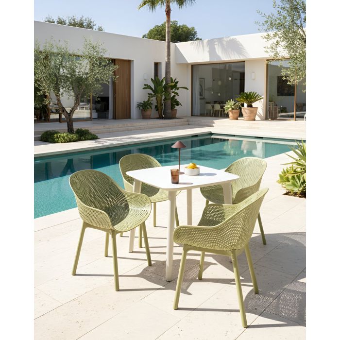 DEHIVO Garden Chairs Set of 4 - Olive Green