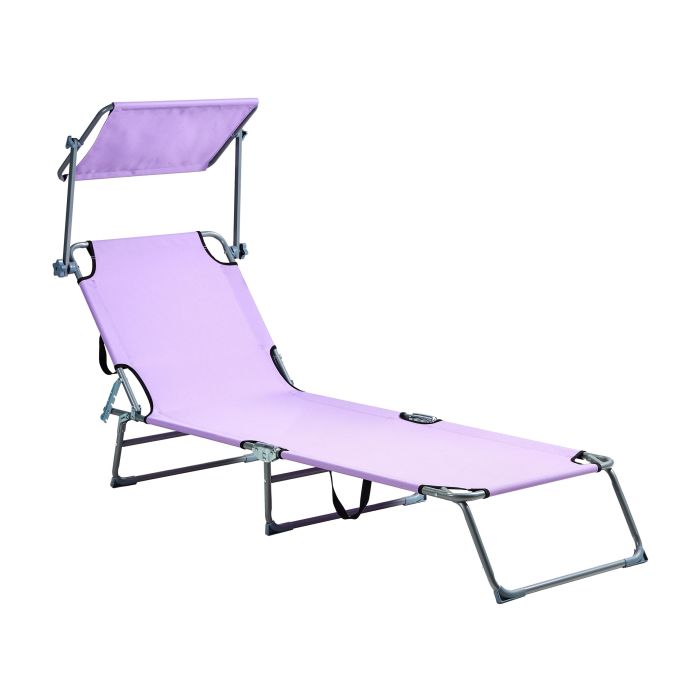 MEATHWELL Metal Reclining Sun Lounger - Violet